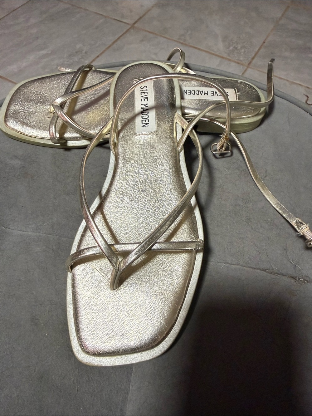 Steve Madden Metallic Gold Strappy Sandals